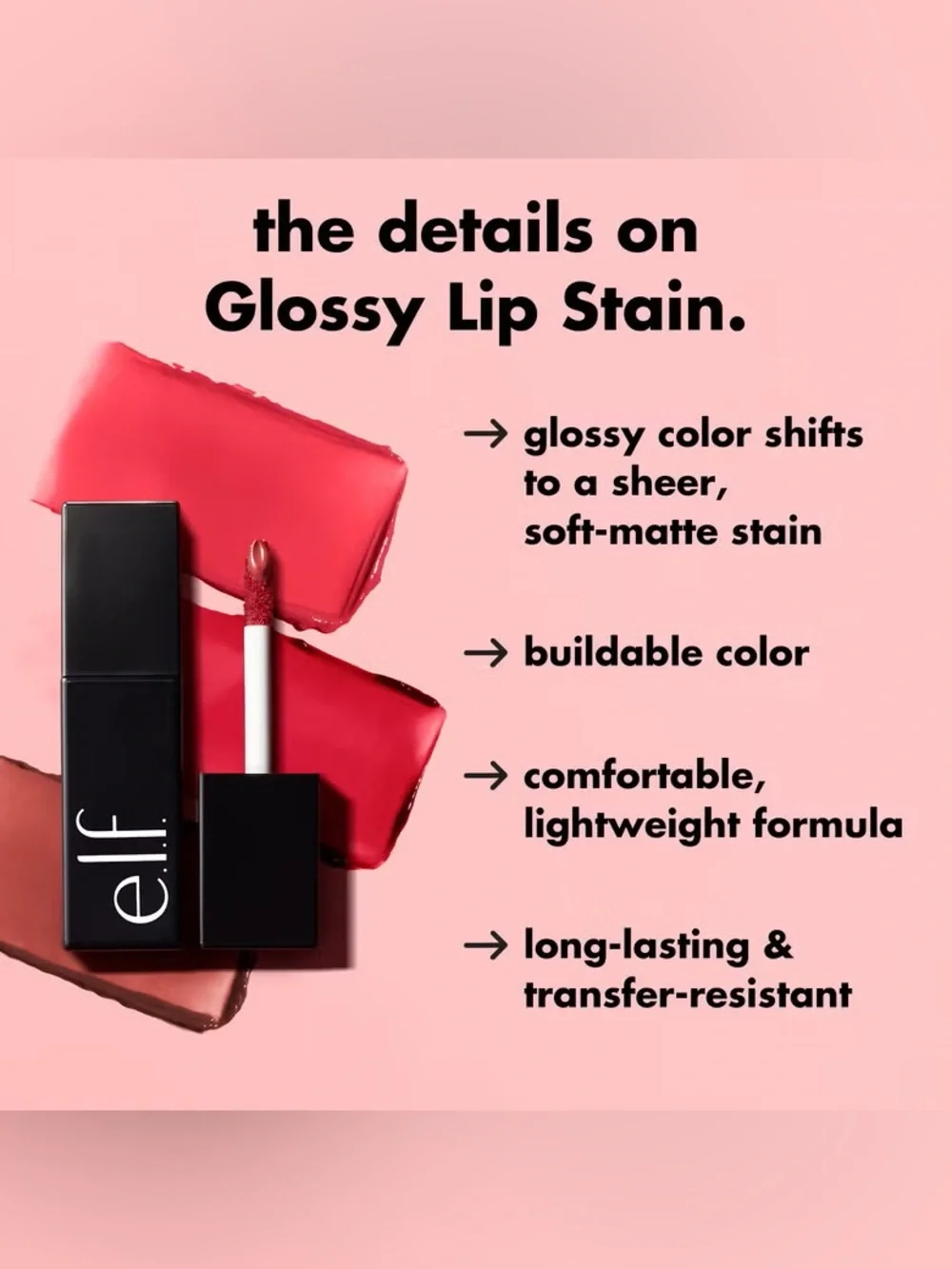 e.l.f. Glossy Lip Stain - Cinnamon Dreamz, NEW